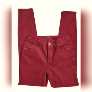 Burgundy midrise skinny jeans